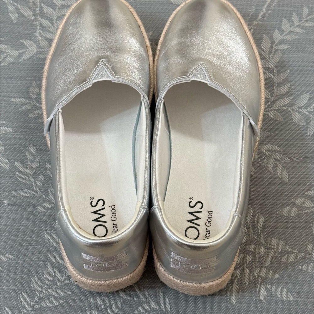 Silver Platform Espadrille Loafers - Picture 5 of 6